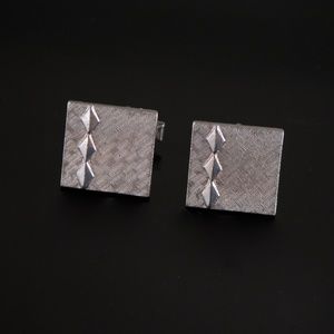 Vintage 1970s Modern Silver Tone Cufflinks